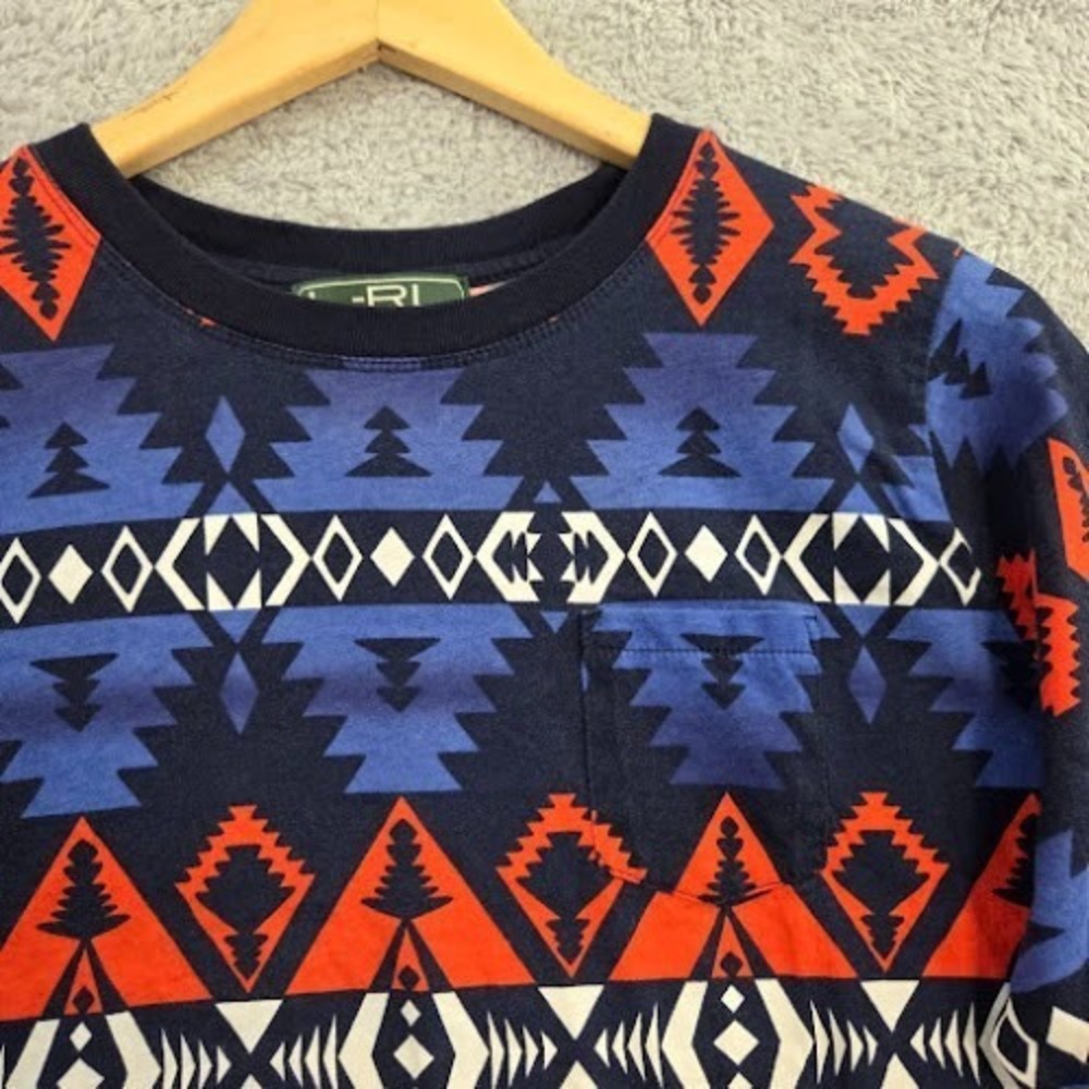 LRL Lauren Ralph Lauren Active Southwestern‎ Print Long Sleeve Top 1X Cotton - Picture 2 of 9